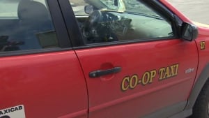 Co-op taxi, side door