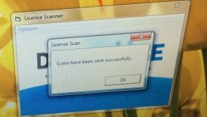 Drivers' licence scan complete