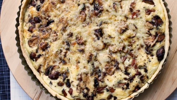 Ham and mushroom tart