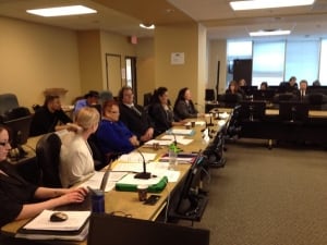 Manitoba Hydro ratepayers at PUB meeting