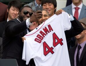 Obama Red Sox Baseball