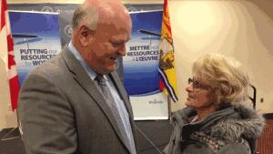 Public Safety Minister Bruce Northrup and Sussex area flood victim