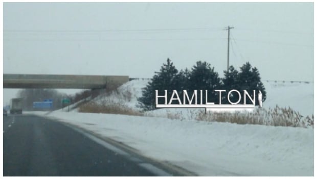 Hamilton welcome sign