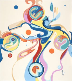 Alex Janvier. The Four Seasons of ‘76, 1977. Acrylic on masonite. Courtesy of Janvier Gallery. Photo
