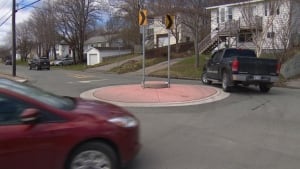 Old Topsail Road mini roundabout