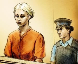 Courtroom sketch of Karen Fyfe