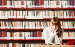 Woman reading book