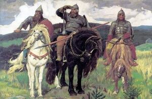 Ilya Muromets in the painting Bogatyrs