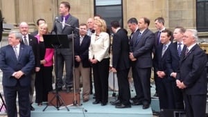 Jody Carr speaks to anti-abortion rally