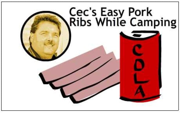 Cec's easy pork ribs while camping