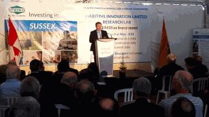 Rob Moore spoke at the Sussex forest research lab announcement