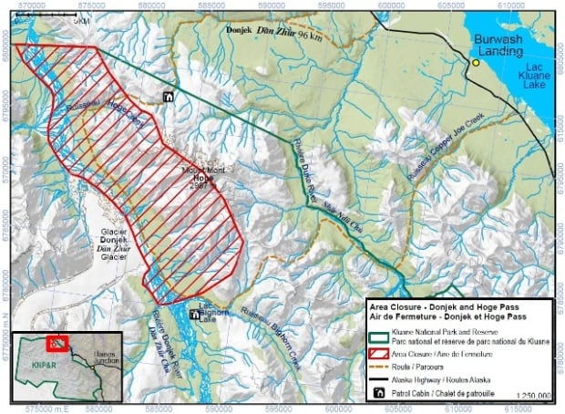 Map of closed area