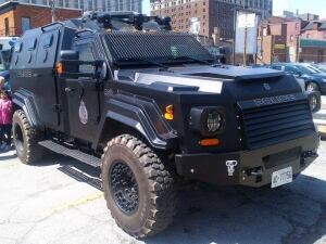 Hamilton police armoured rescue vehicle