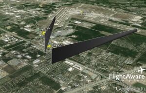 Flight Aware Google Earth image - United flights 601 and 437