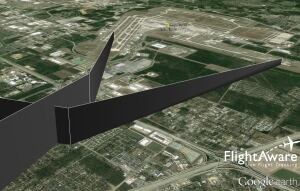 Flight Aware Google Earth image - United flights 601 and 437