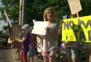 A protest over school roofing