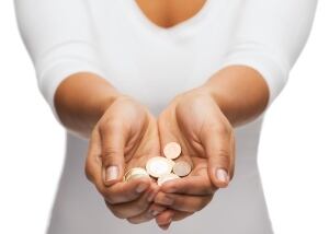 Hands with money