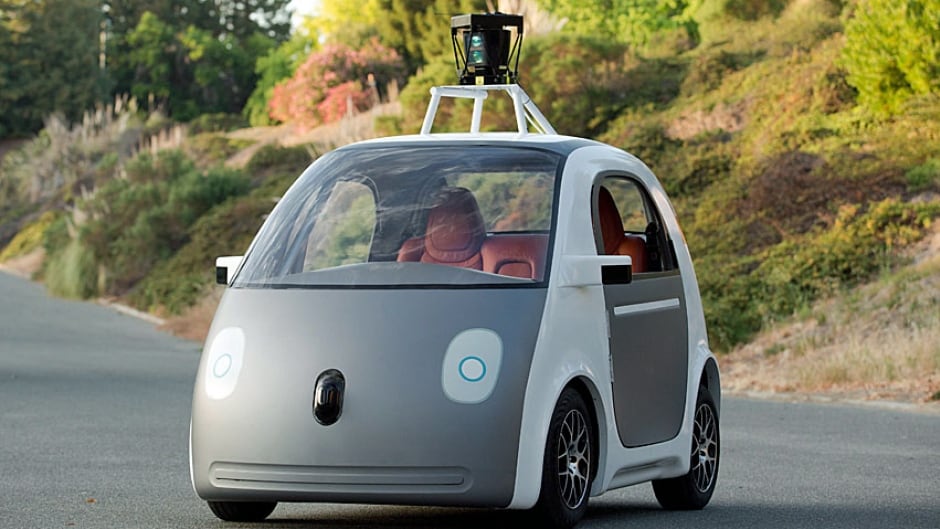 An early version of Google's prototype self-driving car.