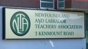 Newfoundland Labrador Teachers Association NLTA sign CBC