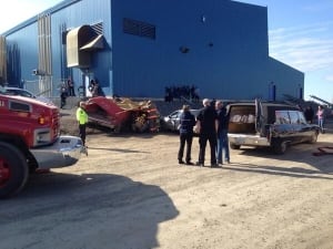 Fake car crash Inuvik 2014