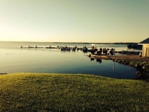 Rusty Myers' dock underwater in Fort Frances