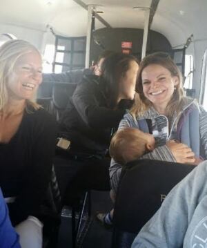 Harbour Air passengers hold door shut