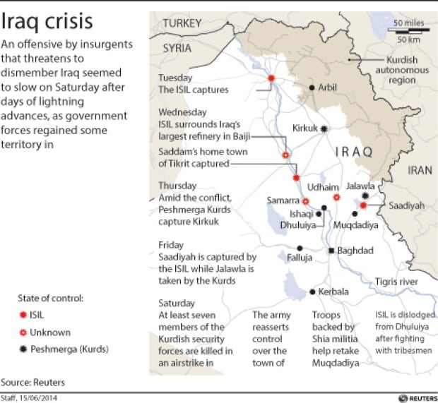 Reuters Iraq map