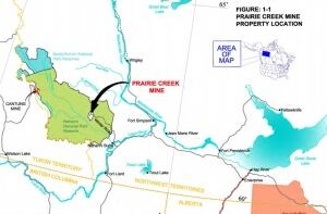 Canadian Zinc's Prairie Creek Mine road