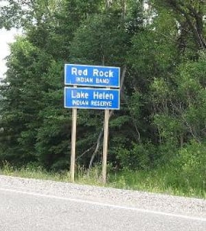 red rock indian band sign