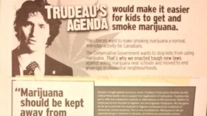 Conservative mailer says Trudeau's policies would let kids have pot