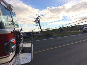 Utility pole crash on Blackhead Road
