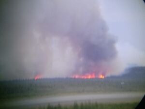 Fire burning near Kuujjuaq