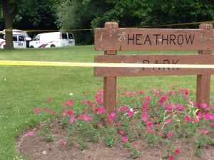 Police on the scene at Heathrow Park