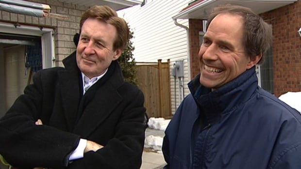 CBC Ottawa reporter Cory O'Kelly, left, tells stories in his own unique way. He retires in June 2014 after more than three decades as a reporter.