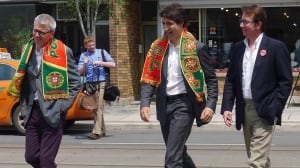Justin Trudeau campaigns with Adam Vaughan