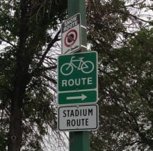 Stadium route signs