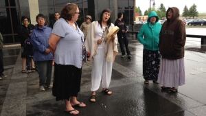 Shale gas protesters Germain Jr. Breau and Aaron Rene Francis had several supporters at court