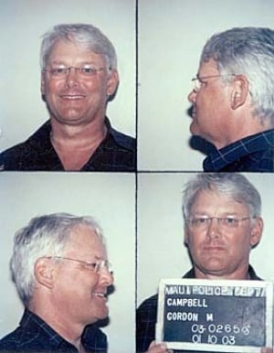 Gordon Campbell's mug shots from Hawaii
