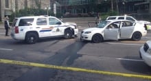 RCMP vehicle, car crash in front of Supreme Court