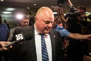 Mayor Rob Ford leaves his office on June 30, 2014
