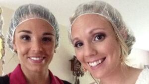 Jennifer Black's bridesmaids had to wear shower caps to the car