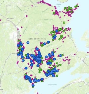Beta map of NB Power outages