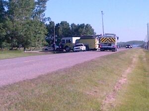 Emergency vehicles at Garland property