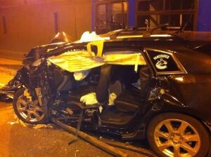 Massey Tunnel bus SUV crash
