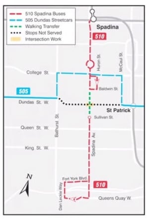 Spadina construction