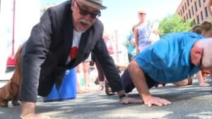 pushup flash mob