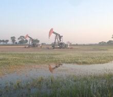 Wet oil field