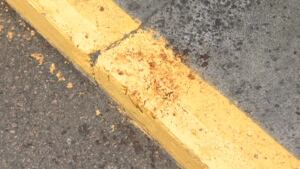 The man left a trail of blood as he sought help.