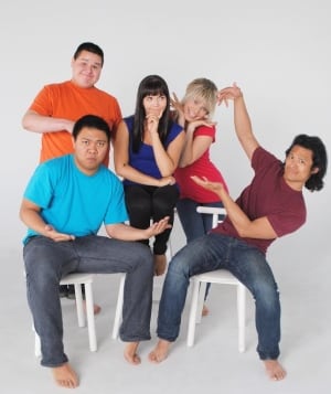 Mime troupe 100 Decibels in Can You Hear Me Now?