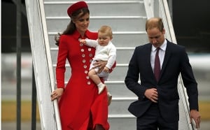 William, Kate and George arrive in Wellington